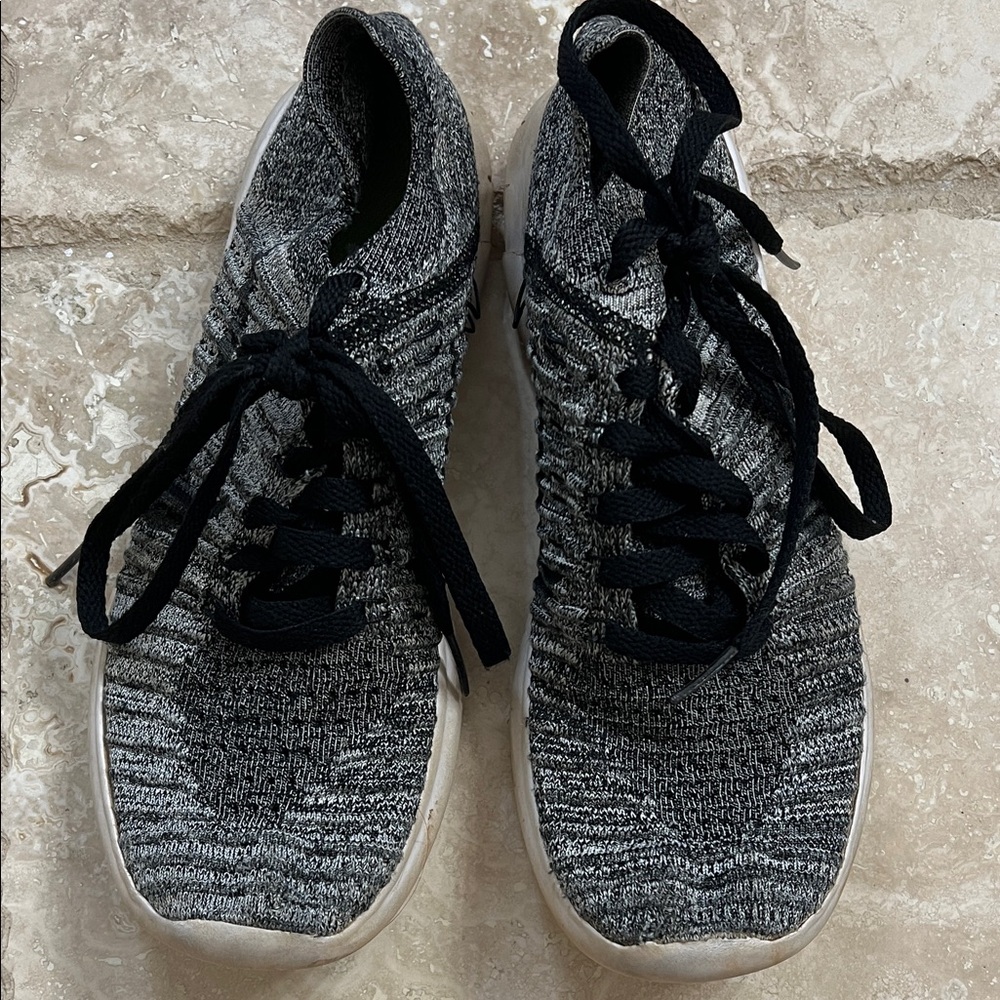 Black and Gray Knit Sneakers